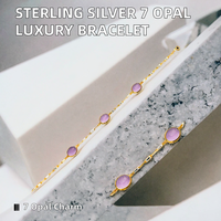 Bracelet à breloques ovales en quartz plaqué or 925 en argent sterling ChuYao, 20 cm, bijoux de mariage pour femmes, vente en gros