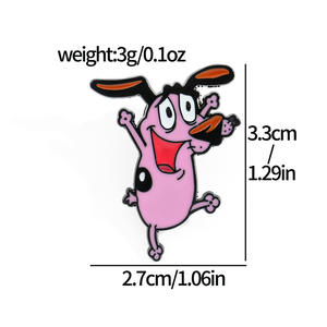 XZ2465 dibujos animados cobarde perro broche lindo divertido perro forma Animal esmalte Pin Anime Metal insignia mochila Ropa Accesorios Juguetes - Product Image 6