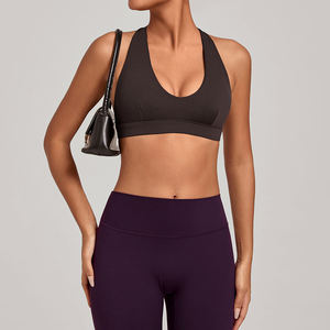 Soutien-gorge de sport respirant PASUXI à col halter sexy, <span class=keywords><strong>haut</strong></span> de gamme pour le yoga, débardeur sans dos, rembourré, logo frontal, pour femmes, salle de sport, fitness, entraînement - Product Image 4