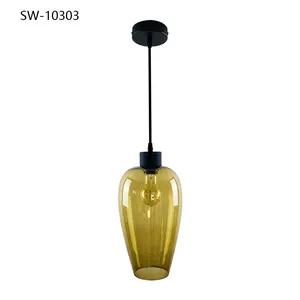 Nordic Led Chandelier E27 Lâmpada Pingente Preto Sala de Jantar Cozinha Quarto Moderno Teto De Vidro Cinza Pendurado Pingente Luz