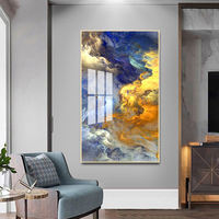Affiche sur toile aux couleurs abstraites et oniriques, Peinture murale de paysage, Décoration murale pour salon, Impression d'art moderne, Peinture sur porcelaine et cristal