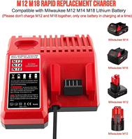 HNT pour Milwaukees M18 14.4v-18v adaptateur de chargeur de batterie pour perceuse sans fil outil électrique N12 N14 N18