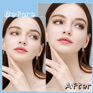2 paires de faux cils magnétiques avec 4 cils magnétiques 3D réutilisables Set de pinces à épiler Set de maquillage portable <span class=keywords><strong>Lash</strong></span> - Product Image 4