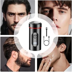 Nueva Mini maquinilla de afeitar portátil eléctrica para hombres, afeitadora rotativa para cara, Barba, <span class=keywords><strong>piernas</strong></span>, cabeza calva, uso doméstico en Hotel, pantalla Digital - Product Image 4
