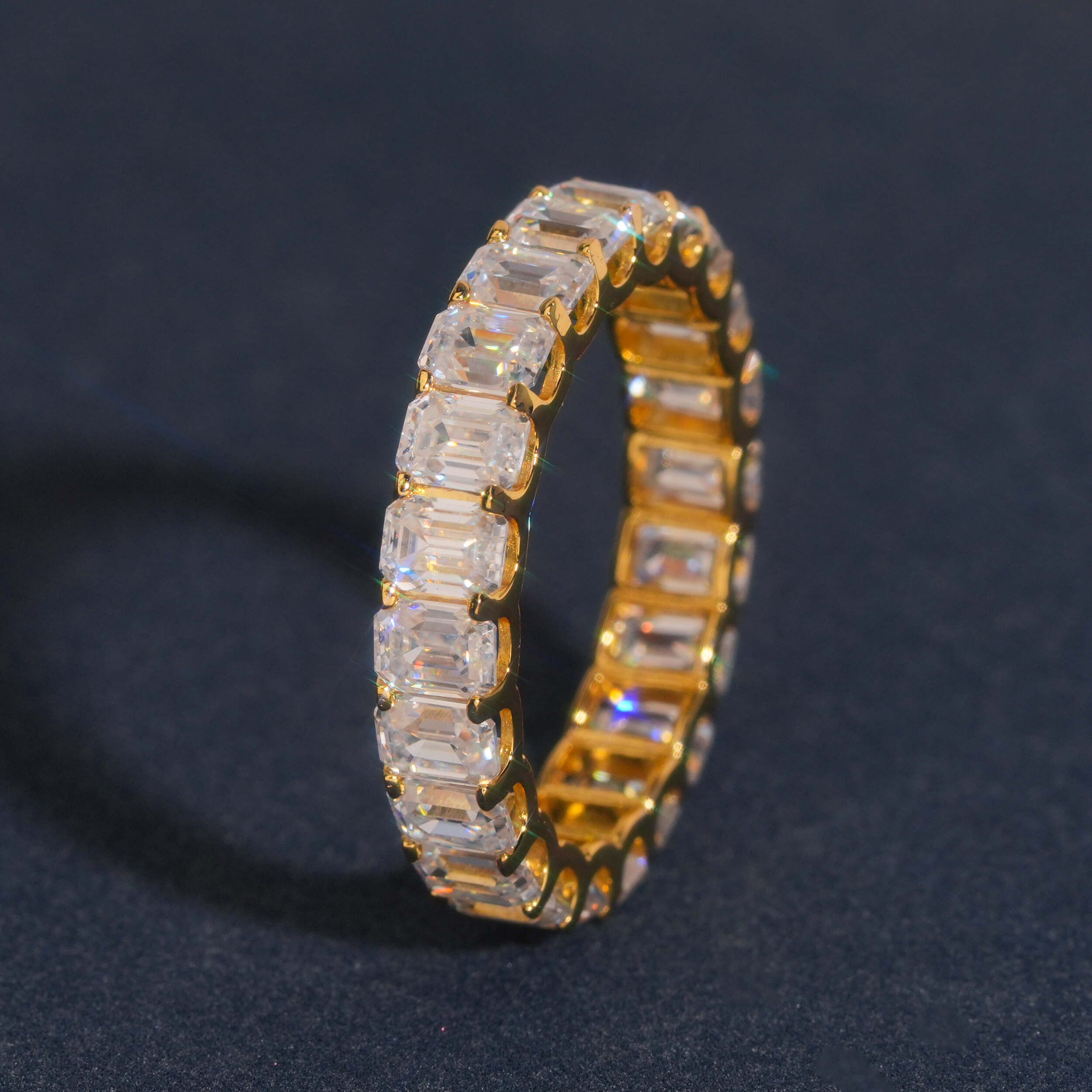 White mossanite ---yellow gold plated