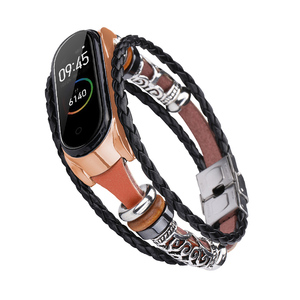 Cinturino in Pelle alla Moda con Perline per Smartwatch Xiaomi <span class=keywords><strong>Mi</strong></span> <span class=keywords><strong>Band</strong></span> 10 8 9 6 <span class=keywords><strong>5</strong></span> - Product Image 4