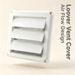 Grille d'aération carrée en plastique blanc avec maille, espacement des barres de 3/8 po, lames à 45 degrés pour l'évacuation de l'air mural - Product Image 4