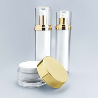 Acrylique or rose en gros pour flacon pompe à lotion 15ml 30ml 50ml 100ml 120ml Ensemble d'emballage cosmétique Crème pour le visage