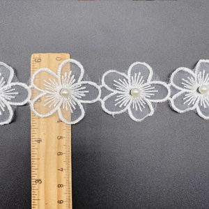 7.5cm di alta qualità in Tulle stile francese <span class=keywords><strong>con</strong></span> finiture in pizzo <span class=keywords><strong>con</strong></span> perle di diamanti ricamate <span class=keywords><strong>con</strong></span> <span class=keywords><strong>perline</strong></span> di fiori tessuto di pizzo <span class=keywords><strong>con</strong></span> una <span class=keywords><strong>copertura</strong></span> di buoni metri Per Kg - Product Image 4