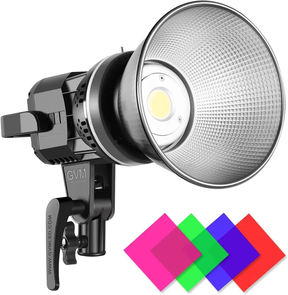 GVM 80W 5600K Lampu LED Dapat Diredupkan Terus Menerus Lampu Sorot Fotografi Merekam Cahaya Video dengan Dudukan Bowens