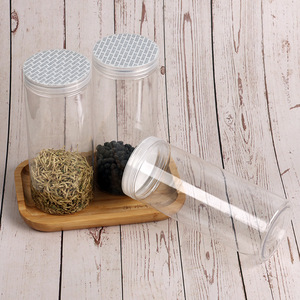 Plastic Airtight Jars 85x200mm Large Cylinder Storage Containers For Grains Tea Food Packaging With Lid - Product Image 1
