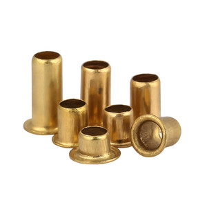 Ojales de metal de latón, remaches huecos, tuercas remachables de cobre con orificio pasante, remaches Grommet GB876 M0.9 M1.3 1.5 2 2.3 2.5 3 3.5 4 5 6mm - Product Image 5