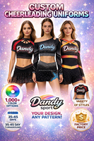 Dernière conception, uniforme de cheerleading personnalisé sublimé, tenue de performance à manches, jupe de sport pour compétitions avec tissu Mystique