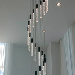 Drop Big Luxury Modern High <b>Ceiling</b> Lobby Villa House Hanging Stair <b>Crystal</b> Lamps <b>Led</b> Long Chandelier Pendant <b>Light</b> Fixture - Product Image 4