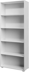 Estantería con 5 compartimentos Altura ajustable Pisos Libros de madera Sala de estar Estudio Oficina Estante Madera Blanco - Product Image 3
