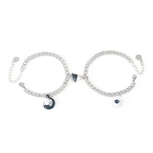 Juego de 2 Pulseras Magnéticas de Astronauta con Corazón, Pulsera de Pareja para Él y Ella, Pulseras Magnéticas de Amor con Cadena de Astronauta Espacial - Product Image 6