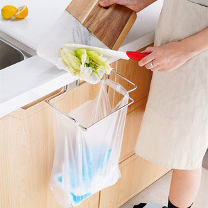 Support de sac à ordures multifonctionnel en acier inoxydable pour la cuisine Support de sac poubelle suspendu et placards Support de sac en plastique <span class=keywords><strong>sous</strong></span> l'évier - Product Image 4