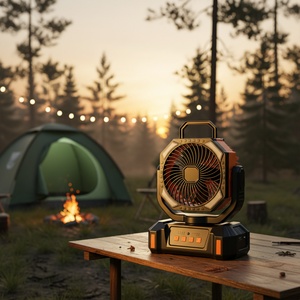 Ventilateur solaire haute efficacité 20000mAh rechargeable USB avec batterie externe LED portable, télécommande, pour extérieur et voiture, ventilateur de camping - Product Image 4