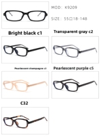 MS K9209 Monture optique de haute qualité style punk, petite monture carrée pleine, branches en acétate TR90, logo personnalisé décoratif, lunettes