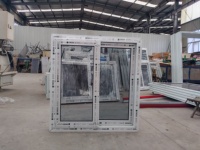 Ventana Corredera Horizontal de PVC Estilo Americano con Mosquitera, Vidrio Laminado Resistente a Huracanes, Acristalamiento Reflectante para Uso en Hoteles