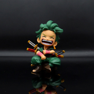 Figuras de Anime de ONE PIECE de 12 cm, Lindos Personajes de Luffy, Zoro y <span class=keywords><strong>Sanji</strong></span> en Pose de Risa, Decoración para Escritorio o Auto, Juguetes Coleccionables para Fans - Product Image 4