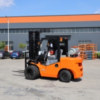 Chariot élévateur GPL à exportation directe d'usine, 3 tonnes, 3,5 tonnes, 4 tonnes, 5 tonnes, double roues avant, moteur japonais, double carburant, certifié CE ISO