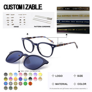 Lunettes de soleil polarisées classiques en acétate à clipser - Légères, anti-UV400, anti-radiation, monture complète œil de chat tendance - Product Image 4