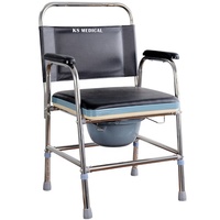 KSMED Commode chaise avec roues KSM-CC accueil utilisé réglable en acier commode handicapés patient chaise de toilette