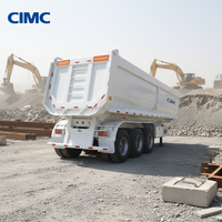 CIMC LINYU 3 essieux 40CBM remorque benne arrière hydraulique remorque à benne basculante en acier robuste pour le Transport d'équipement minier