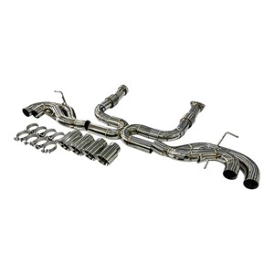 Sistema de escape de alto rendimiento Vortex SS304 compatible con Chevrolet Corvette C8 Z51, silenciador de carreras con puntas cuádruples. - Product Image 1