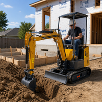 Mini-excavatrice HZ-12, moteur Briggs & Stratton 15 ch, petite pelle de 1,2 tonne, profondeur de 1,6 m, excavatrice sur chenilles pour travaux de construction civile