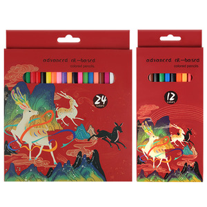Crayons de couleur à base d'huile en boîte rouge, stylos à dessin, fournitures artistiques, coloriage pour enfants, 12 couleurs - Product Image 5