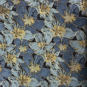 Jakarlı çiçek döşemelik kumaş duvar kağıdı