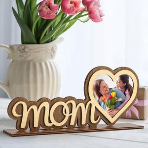 กรอบรูปไม้วันแม่ - กรอบรูปวันแม่แบบส่วนตัวสำหรับตั้งโต๊ะ - Product Image 1