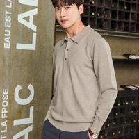 Pull-over polo décontracté à manches longues avec col rabattu pour hommes, pull-over d'hiver tricoté avec LOGO personnalisé OEM & ODM pour hommes