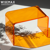 WISEMAX – meuble de salon nordique couleur acrylique en forme de U, petite table basse en plastique, table d'appoint, tabouret de canapé