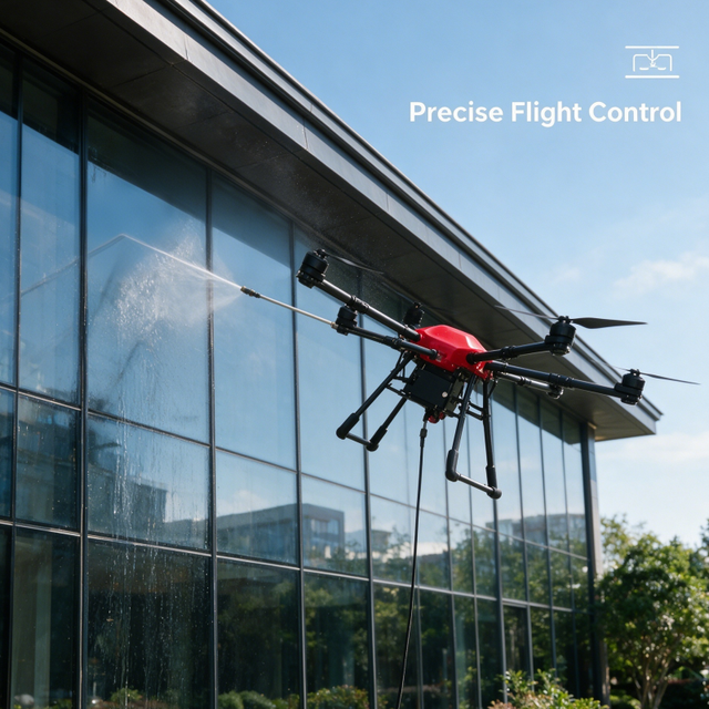 Six Axis Strong Lift Force IP67 Waterproof High Pressure Cleaner Outdoor Curtain Wall Facade Glass Industrial Cleaning Drone