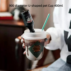 Gobelet en plastique <span class=keywords><strong>PET</strong></span> de haute qualité recyclable jetable tasse en forme de U 16oz tasses en plastique de café glacé avec couvercles - Product Image 4