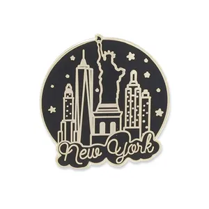 New York City Skyline Ronde Emaille Pin
