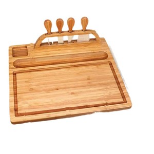 Bamboo <b>Cheese</b> Board <b>Set</b> With <b>Knife</b> And Tray For <b>Cheese</b> Serving And Wine Pairing - Product Image 4