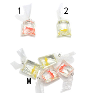 Resina trasparente Oro di Fascini di Pesce Piccoli Pesci In Acqua Sacchetto Dei Monili Del Sacchetto Del Pendente di Pesce Sacchetto di Orecchini di Pendente Fatti A Mano FAI DA TE Materiale - Product Image 2