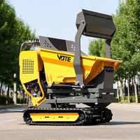 VOTE Mini Dumper sur chenilles à benne basculante haute, 500kg 800kg, Transporteur à chenilles en caoutchouc, Moteur diesel, En promotion