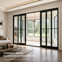 Porte-fenêtre coulissante moderne en aluminium avec verre trempé transparent, idéale pour séparer les espaces, sécuriser la maison et rénover les intérieurs (salle à manger, salon)