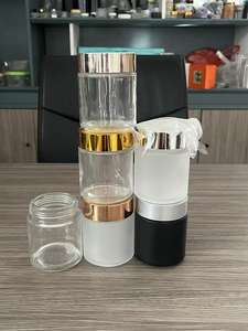 Frasco de Vidrio Hermético de 200g - Recipiente Transparente Mate Negro Blanco para Almacenamiento de Cosméticos - Product Image 6