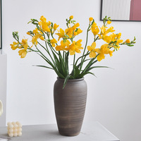 Bunga Hosta & Freesia Sutra Buatan Real-Touch Moisturizing Biru 60CM Gaya Cina Baru untuk Dekorasi Rumah & Pernikahan
