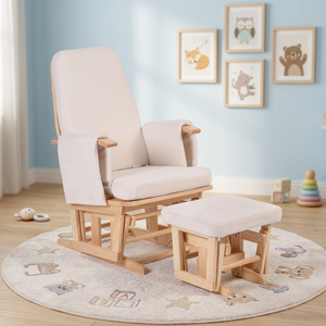 Chaise d'allaitement moderne de luxe inclinable, tabouret, fauteuil à bascule en bois massif pour la maison, le mobilier et les loisirs dans le salon - Product Image 1