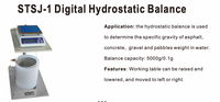 Balance hydrostatique numérique utilisée pour déterminer la gravité spécifique du poids du gravier et des cailloux dans l'eau