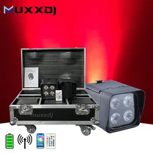 Ip54 Waterdicht 4X18W Rgbwa Uv Led Par Lights Draadloze Dmx Batterij Aangedreven Party Uplights Wifi Remote Club Licht Voor Bruiloft Dj