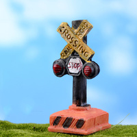 ZAKKA Model Tiang Penunjuk Jalan Kereta Mikro Ornamen Resin Dekoratif Figurine Tanda Miniatur Kreatif untuk Dekorasi Rumah, Meja, dan Taman