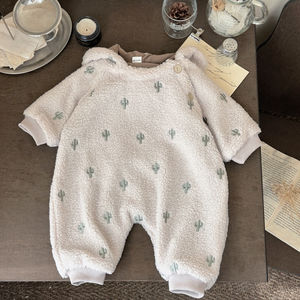 Mono de Felpa de Cactus para Bebé al por Mayor, Traje de Animal Bordado para Recién Nacido, Pelele Suave Unisex - Product Image 5